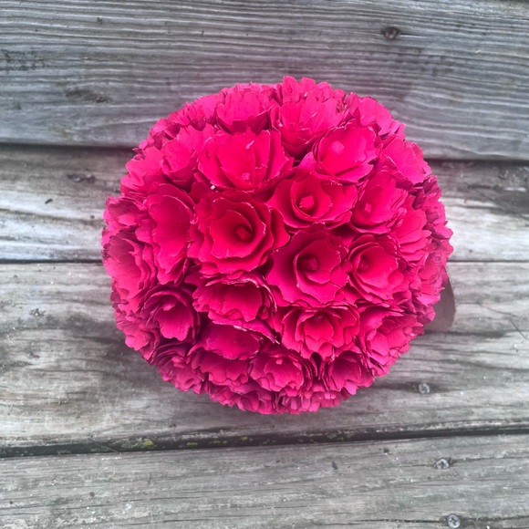 RED WOODEN FLORAL APPLE DECOR FARMHOUSE KITCHEN - Picture 7 of 7